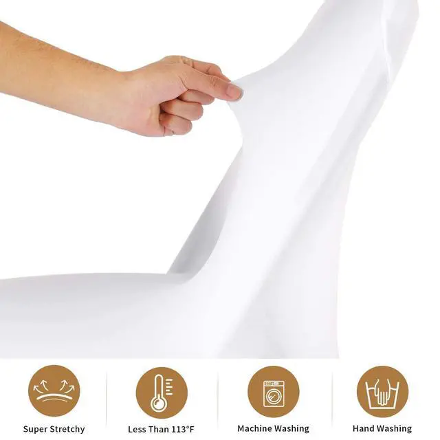 Alt view image 3 of 7 - White Folding Chair Covers, Spandex Folding Chair Covers 10 PCS, Banquet Chair Slipcovers for Party, Wedding, Holidays, Celebration