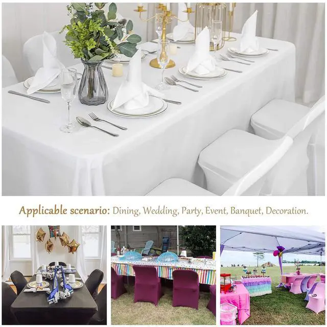 Alt view image 7 of 7 - White Folding Chair Covers, Spandex Folding Chair Covers 10 PCS, Banquet Chair Slipcovers for Party, Wedding, Holidays, Celebration