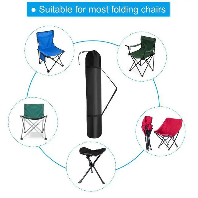Alt view image 4 of 7 - 46 Inch Camp Chair Replacement Bag, 2 Pack 210D Oxford Folding Chair With Shoulder Strap Storage for Outdoor Camping Travel, Black