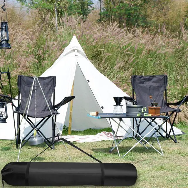 Alt view image 5 of 7 - 46 Inch Camp Chair Replacement Bag, 2 Pack 210D Oxford Folding Chair With Shoulder Strap Storage for Outdoor Camping Travel, Black