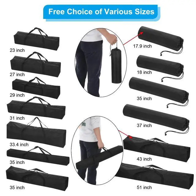 Alt view image 7 of 7 - 46 Inch Camp Chair Replacement Bag, 2 Pack 210D Oxford Folding Chair With Shoulder Strap Storage for Outdoor Camping Travel, Black