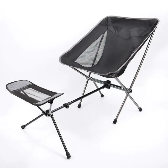 Alt view image 2 of 6 - Portable Camping Chair Foot Rest Lightweight Heavy Duty Folding Outdoor Picnic Beach Travel Fishing Backpacking,Durable 600D Thicken Oxford Cloth,Sturdy Aluminum Alloy Frame,with Carry Bag