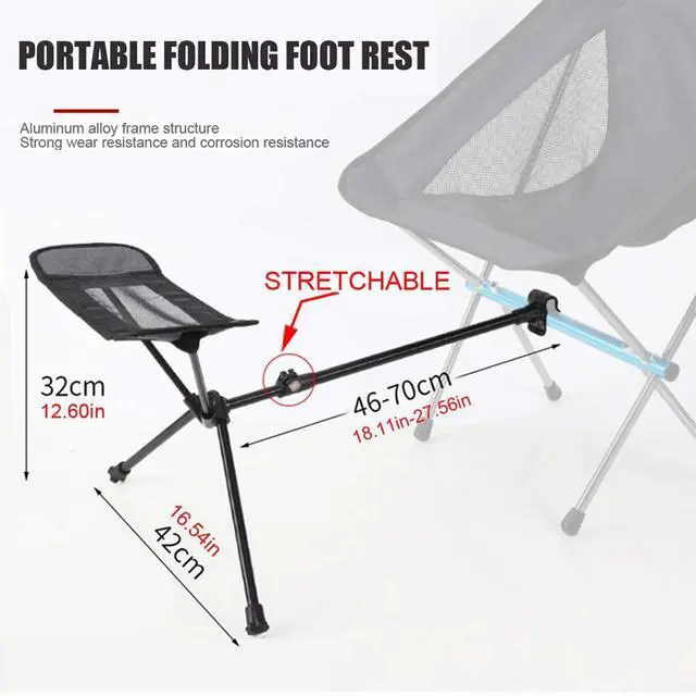 Alt view image 3 of 6 - Portable Camping Chair Foot Rest Lightweight Heavy Duty Folding Outdoor Picnic Beach Travel Fishing Backpacking,Durable 600D Thicken Oxford Cloth,Sturdy Aluminum Alloy Frame,with Carry Bag