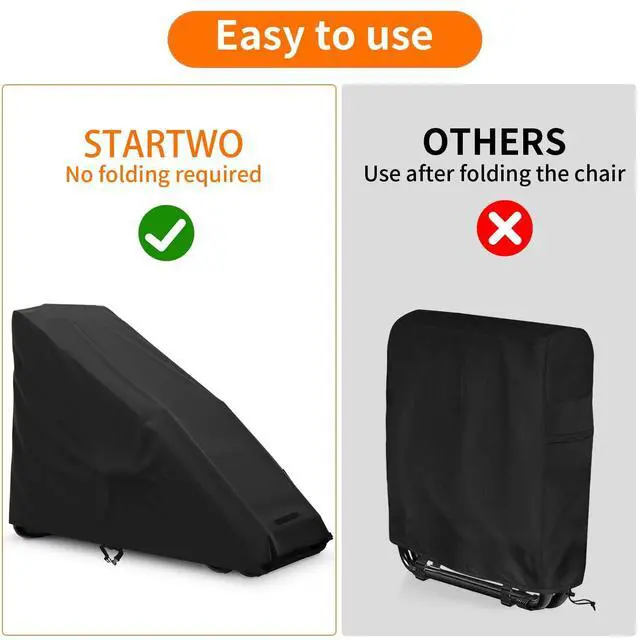 Alt view image 5 of 7 - Zero Gravity Chair Cover Outdoor Waterproof Folding Lounge Armchair Cover for Zero Gravity Chair with Storage Bag, Black