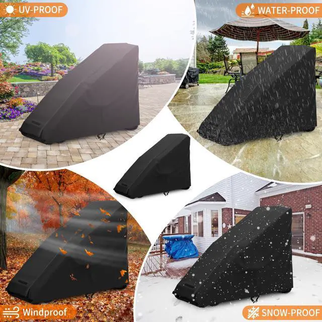 Alt view image 6 of 7 - Zero Gravity Chair Cover Outdoor Waterproof Folding Lounge Armchair Cover for Zero Gravity Chair with Storage Bag, Black