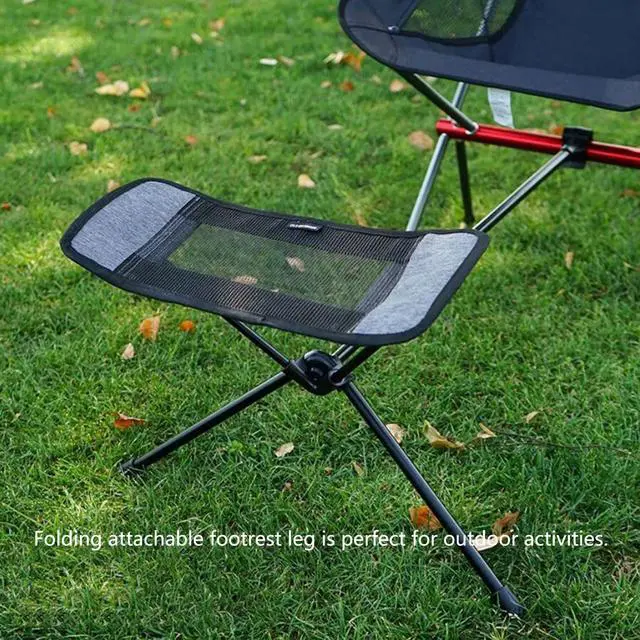 Alt view image 3 of 6 - Universal Camping Chair Foot Rest, Folding Attachable Footrest Leg Rest Outdoor Folding Chair for Outdoor Gardening Fishing Beach Hiking