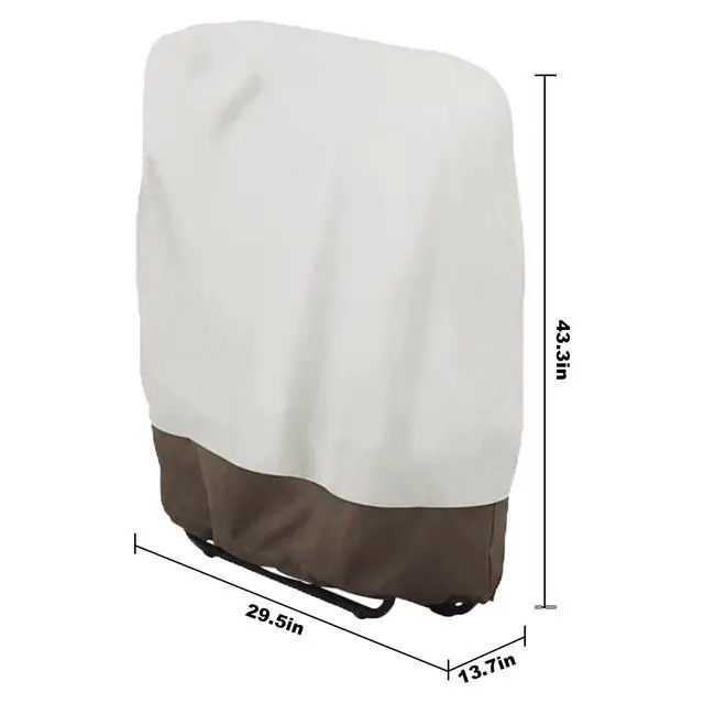 Alt view image 5 of 5 - 420D Oxford Waterproof UV Resistant Outdoor Zero Gravity Folding Chair Cover Waterproof Dustproof Lawn Patio Furniture Covers All Weather Protection Garden Chairs Cover (Beige+Coffee color)