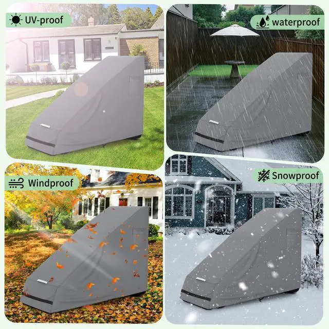 Alt view image 6 of 7 - 1PCS Zero Gravity Chair Cover,Outdoor Waterproof Folding Chair Cover with Storage Bag,UV Resistant and Dustproof,Fits Most Folding Recliners, Grey