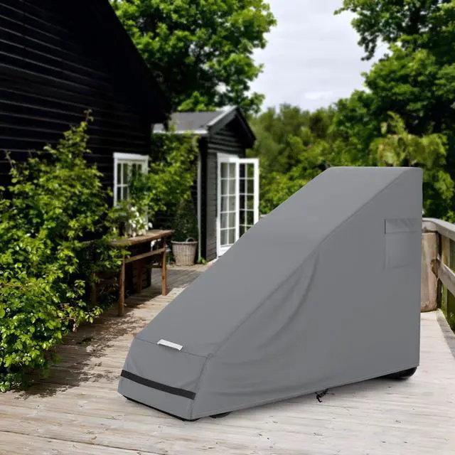 Alt view image 7 of 7 - 1PCS Zero Gravity Chair Cover,Outdoor Waterproof Folding Chair Cover with Storage Bag,UV Resistant and Dustproof,Fits Most Folding Recliners, Grey