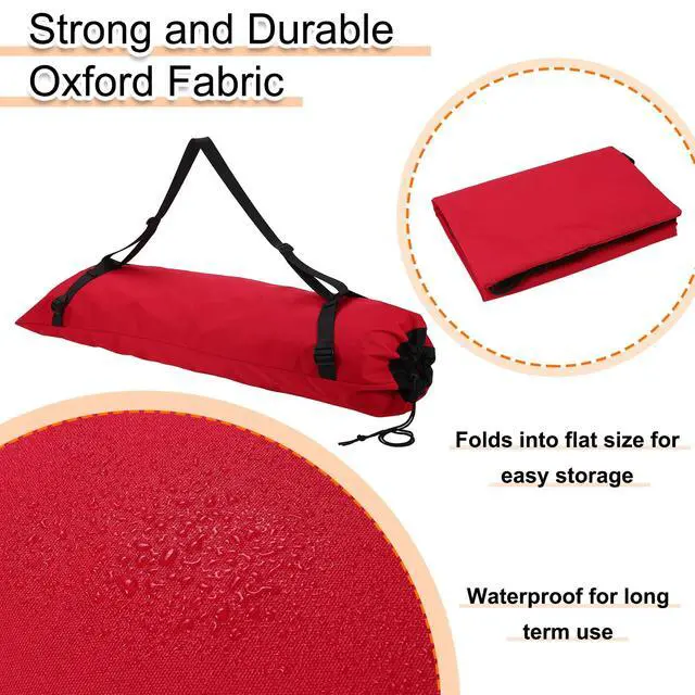Alt view image 5 of 7 - Camping Chair Replacement Bag 48" Folding Chair Carry Bag Oxford Cloth Storage Tent Bag with Shoulder Strap for Travel Outdoor Camping Sports, Red
