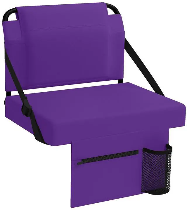 Main image of Stadium Seat for Bleachers with Back Support,Portable Bleacher Chairs with Back and CushionPurple
