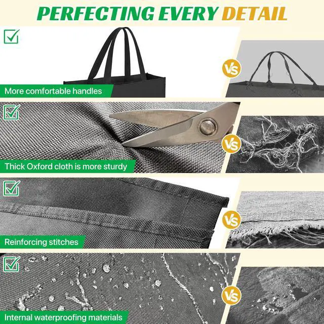 Alt view image 5 of 7 - Zero Gravity Chair Carry Bag Waterproof Heavy Duty Folding Chair Cover for Outdoor Recliner Beach Lounge Chair Lawn Camping Chair Storage Handbag, Black
