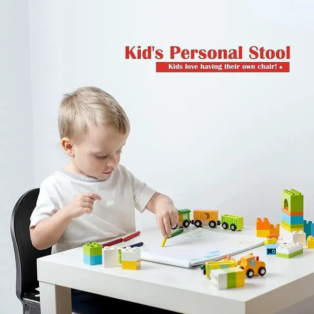 Alt view image 4 of 7 - Folding Kids Step Stool with Back Support for Kids,9" Plastic Kids Chair for Outdoor or Indoor Kitchen Step Stools and Bathroom Stool for Toddlers Boys Girls