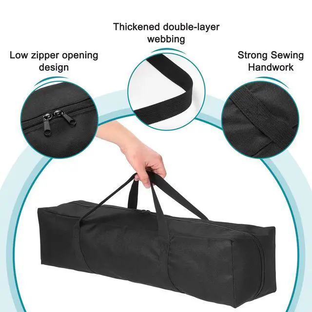 Alt view image 4 of 7 - 2pcs Camping Chair Replacement Bag 47.2" x 7.9" Folding Chair Carry Bag Oxford Cloth Storage Tent Bag with Handle Strap for Travel Outdoor Camping Sports, Black