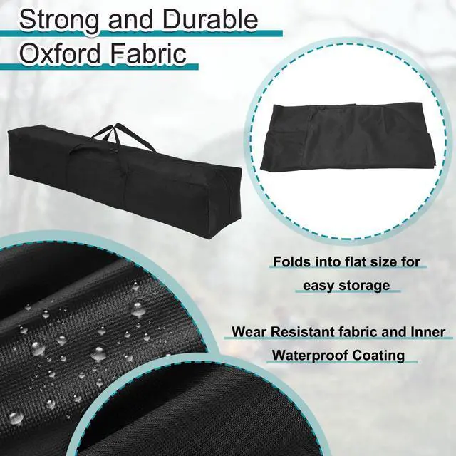 Alt view image 5 of 7 - 2pcs Camping Chair Replacement Bag 47.2" x 7.9" Folding Chair Carry Bag Oxford Cloth Storage Tent Bag with Handle Strap for Travel Outdoor Camping Sports, Black
