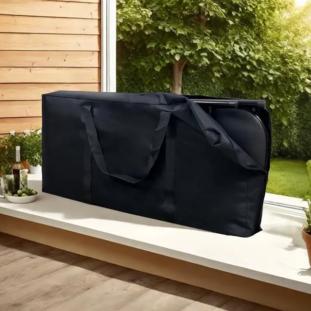 Alt view image 4 of 7 - Folding Chair Storage Bag Heavy Duty Large 40.5" L x 12.5" W x 20" H Plastic Foldable Chair Carry Bag with Sturdy Zipper & Handle Waterproof Fold Up Chair Cover for Indoor Outdoor