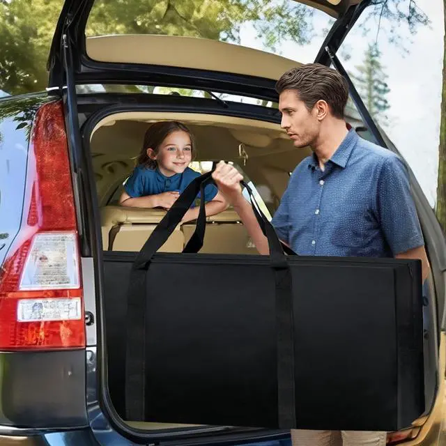 Alt view image 6 of 7 - Folding Chair Storage Bag Heavy Duty Large 40.5" L x 12.5" W x 20" H Plastic Foldable Chair Carry Bag with Sturdy Zipper & Handle Waterproof Fold Up Chair Cover for Indoor Outdoor
