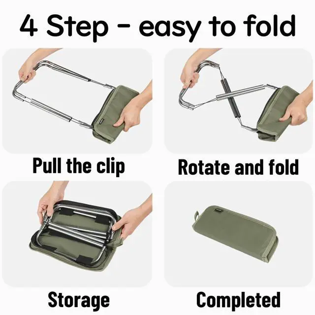Alt view image 4 of 7 - Naturehike 11in Ultralight Camping Folding Stool - Supports 390lbs, 0.72lb Compact Portable Stool, 7075 Aluminum Alloy & 600D Oxford Pocket Chair for Adult Backpacking, Fishing, Sports Events