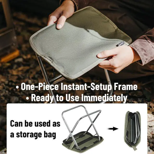 Alt view image 5 of 7 - Naturehike 11in Ultralight Camping Folding Stool - Supports 390lbs, 0.72lb Compact Portable Stool, 7075 Aluminum Alloy & 600D Oxford Pocket Chair for Adult Backpacking, Fishing, Sports Events