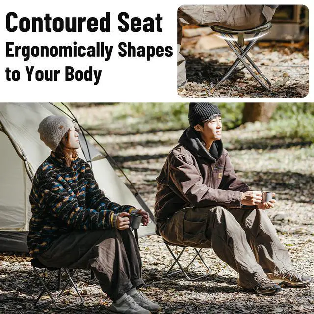 Alt view image 6 of 7 - Naturehike 11in Ultralight Camping Folding Stool - Supports 390lbs, 0.72lb Compact Portable Stool, 7075 Aluminum Alloy & 600D Oxford Pocket Chair for Adult Backpacking, Fishing, Sports Events