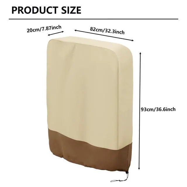 Alt view image 2 of 7 - Zero Gravity Chair Covers 2 PCS, Outdoor Zero Gravity Folding Patio Chair Covers Waterproof Dustproof Gravity Chair Cover with Storage Bag(32.3" W x 7.9" D x 36.6" H) (Beige)