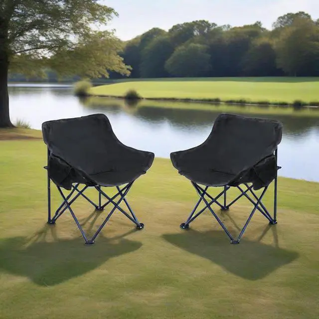 Alt view image 4 of 7 - Outdoor Camping Chairs Folding/Portable, Carry Bag,Black