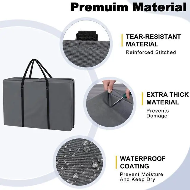 Alt view image 4 of 7 - Heavy Duty Chair Storage Bag for Folding Longue Zero Gravity Light Weight Transport Folding Rollator Walker (Grey)