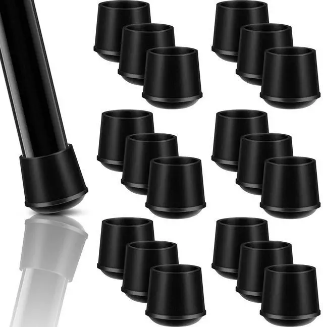 Main image of 48 Pcs 3/4 Inch Chair Legs Protectors Round Folding Metal Chair Leg Tip Replacement Non Slip Rubber Covers for Floor Protectors Covers from Scratching Noise Dampening