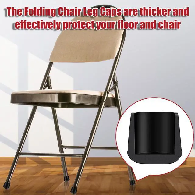 Alt view image 6 of 7 - 48 Pcs 3/4 Inch Chair Legs Protectors Round Folding Metal Chair Leg Tip Replacement Non Slip Rubber Covers for Floor Protectors Covers from Scratching Noise Dampening