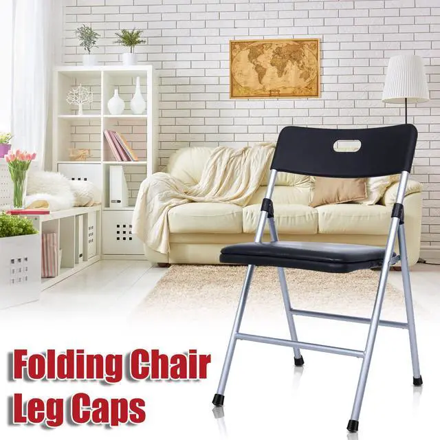 Alt view image 5 of 7 - 48 Pcs 3/4 Inch Chair Legs Protectors Round Folding Metal Chair Leg Tip Replacement Non Slip Rubber Covers for Floor Protectors Covers from Scratching Noise Dampening