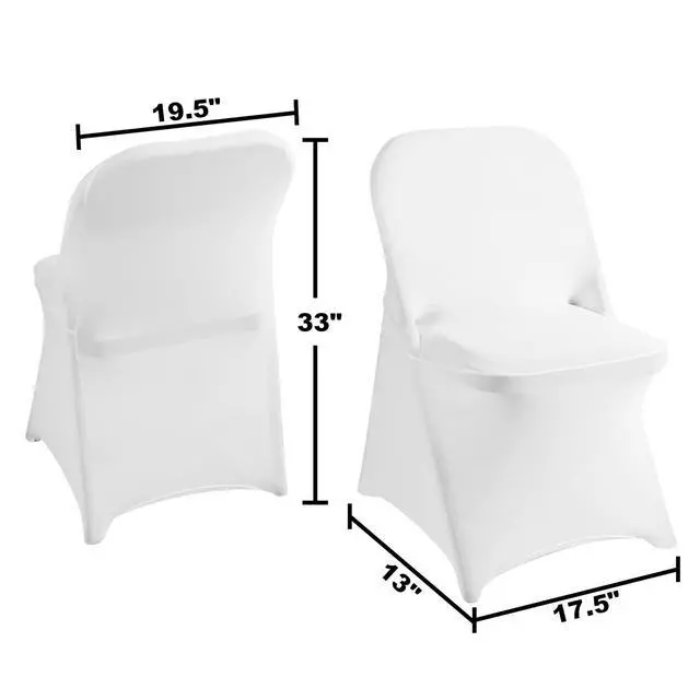 Alt view image 5 of 7 - 12 Pack White Spandex Folding Waterproof Chair Cover, Stretch Chair Cover Protector for Wedding, Party, Dining Banquet and Other Special Events