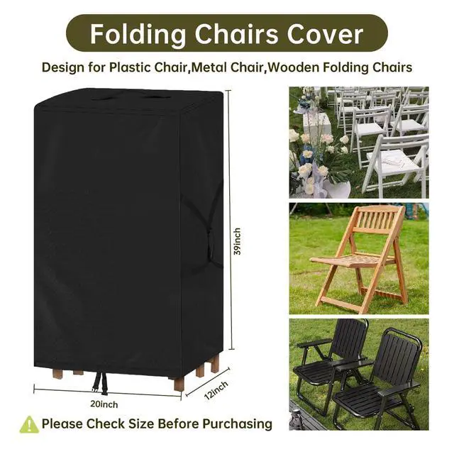 Alt view image 2 of 7 - Folding Chair Cover,Water Resistant Folding Chairs Storage Bag with Handles for Metal,Plastic and Wood