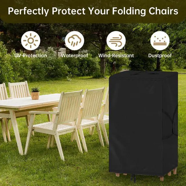 Alt view image 3 of 7 - Folding Chair Cover,Water Resistant Folding Chairs Storage Bag with Handles for Metal,Plastic and Wood
