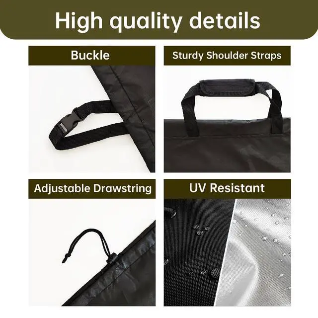 Alt view image 5 of 7 - Folding Chair Cover,Water Resistant Folding Chairs Storage Bag with Handles for Metal,Plastic and Wood