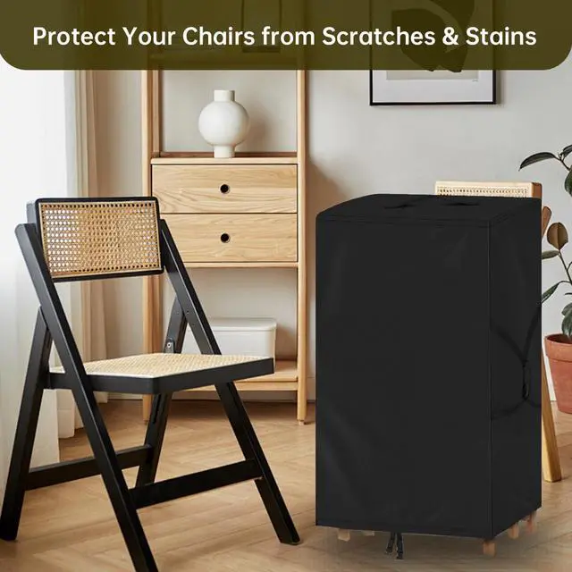 Alt view image 6 of 7 - Folding Chair Cover,Water Resistant Folding Chairs Storage Bag with Handles for Metal,Plastic and Wood