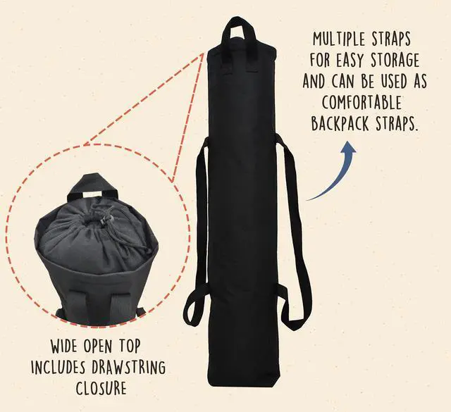 Alt view image 3 of 7 - Camp Folding Chair Carry Bag (Replacement Bag), Outdoors Folding Chair Cover, Bag chair for Adults, camping chair replacement bag (No Chair Included) (Black)