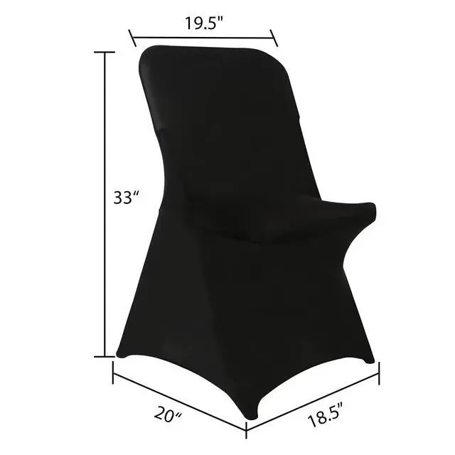 Alt view image 4 of 7 - Folding Chair Covers for Party - 12pcs, Black Universal Spandex Fitted Chair Covers for Wedding, Banquet, Conference