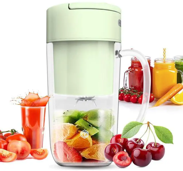 Main image of Portable Blender, 10 oz Mini Personal Blender for Smoothies, Fruits, and Veggies with Rechargeable USB, Easy to Clean suitable for Traveling or Camping(Green)