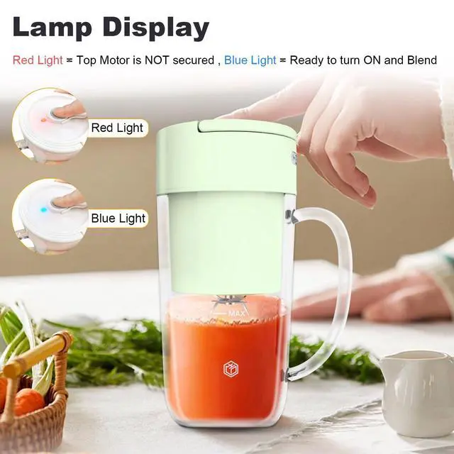 Alt view image 5 of 7 - Portable Blender, 10 oz Mini Personal Blender for Smoothies, Fruits, and Veggies with Rechargeable USB, Easy to Clean suitable for Traveling or Camping(Green)