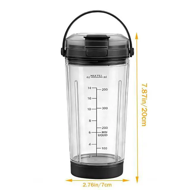 Alt view image 2 of 7 - 18oz Blender Cup Replacement for Ninja Blast Portable Blender BC100 & BC151 Series,Blender Cup with Sip & Seal Lid Replacement for Ninja Blast BC151BK BC151NV BC151CR BC151ND BC151EM (Black)