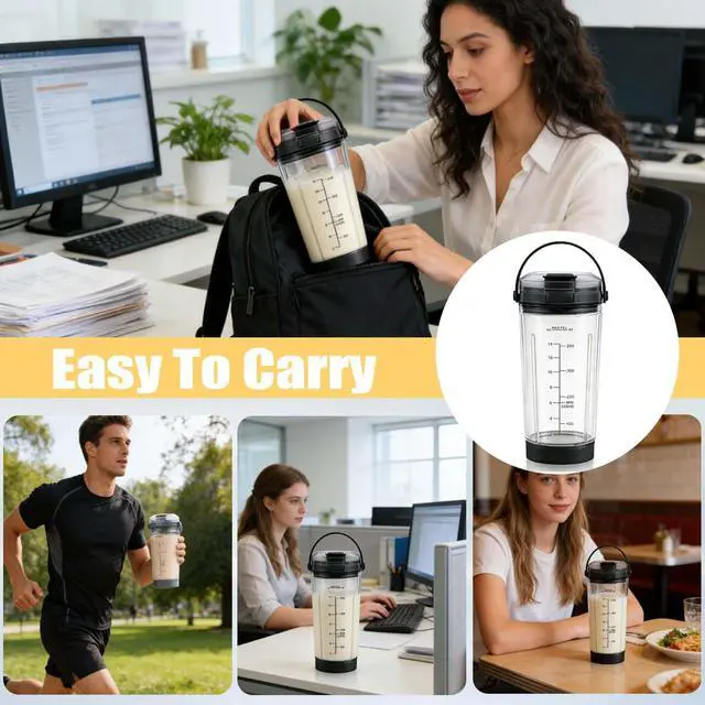 Alt view image 6 of 7 - 18oz Blender Cup Replacement for Ninja Blast Portable Blender BC100 & BC151 Series,Blender Cup with Sip & Seal Lid Replacement for Ninja Blast BC151BK BC151NV BC151CR BC151ND BC151EM (Black)