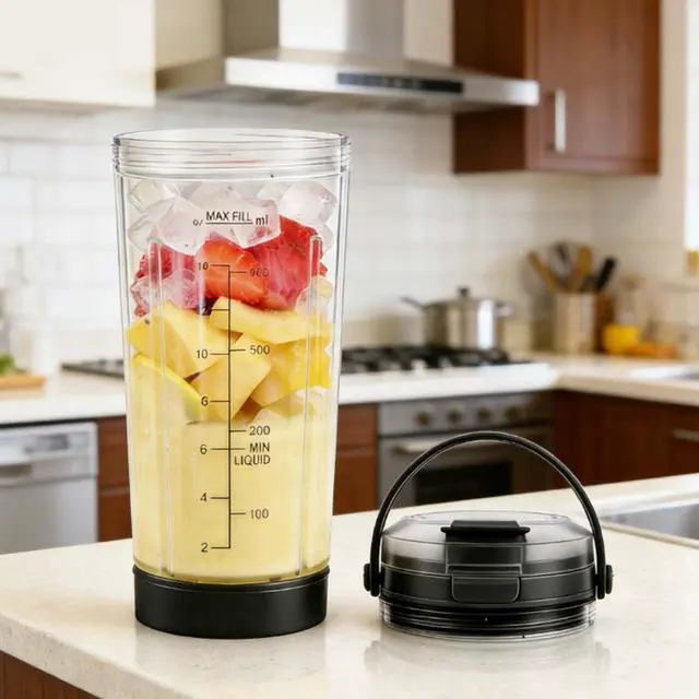 Alt view image 7 of 7 - 18oz Blender Cup Replacement for Ninja Blast Portable Blender BC100 & BC151 Series,Blender Cup with Sip & Seal Lid Replacement for Ninja Blast BC151BK BC151NV BC151CR BC151ND BC151EM (Black)