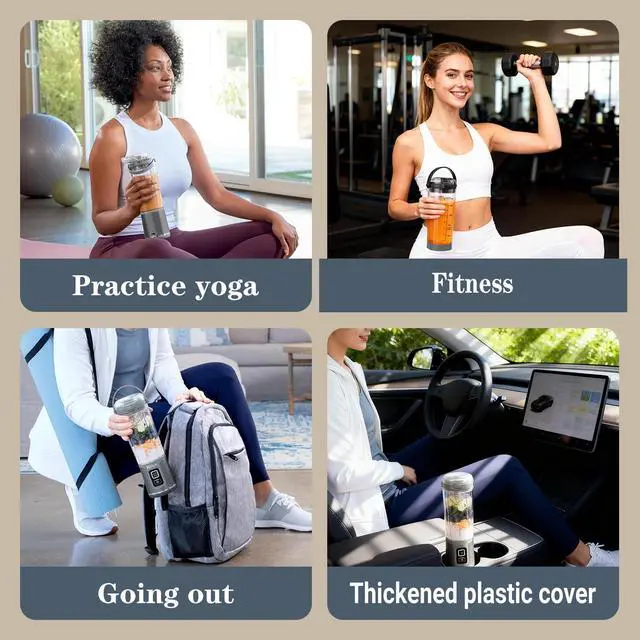 Alt view image 3 of 7 - 2-in-1 Blade Cover & Vessel Cap for Ninja Blast Portable Blender BC100 & BC151 Series, Leakproof Ninja Replacement Parts, Food Grade, Dishwasher Safe,Blue