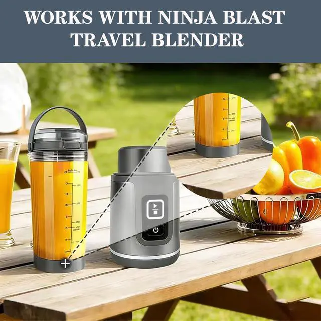 Alt view image 5 of 7 - 2-in-1 Blade Cover & Vessel Cap for Ninja Blast Portable Blender BC100 & BC151 Series, Leakproof Ninja Replacement Parts, Food Grade, Dishwasher Safe,Blue