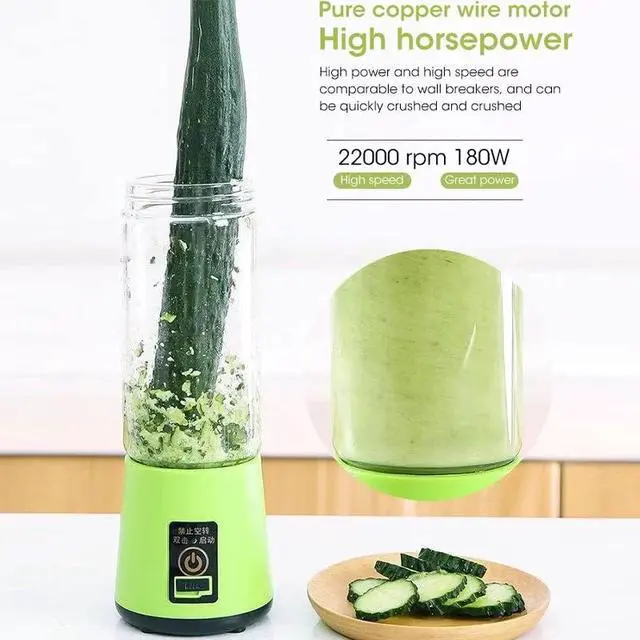 Alt view image 3 of 4 - TITANFINITY Portable and Rechargeable Battery Juice Blender, Personal Size Blenders with USB Rechargeable, Mini Juicer Smoothie Blender Travel Size 380ML, Personal Blender for Shakes and Smoothies