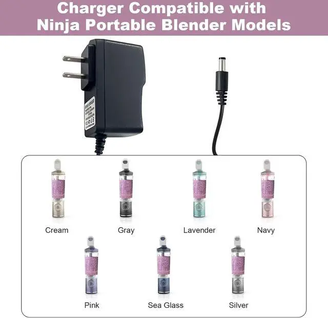 Alt view image 2 of 7 - Charger for Ninja Blast Max Portable Blender Compatible with Ninja Blast Max BC251 Portable Blender Power Adapter Cord