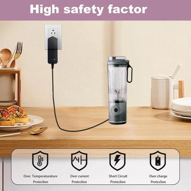 Alt view image 3 of 7 - Charger for Ninja Blast Max Portable Blender Compatible with Ninja Blast Max BC251 Portable Blender Power Adapter Cord
