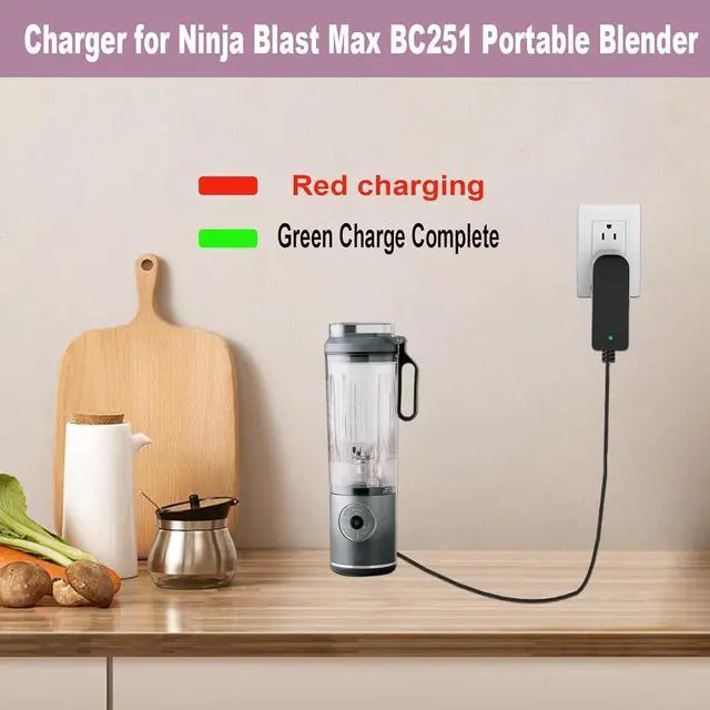 Alt view image 5 of 7 - Charger for Ninja Blast Max Portable Blender Compatible with Ninja Blast Max BC251 Portable Blender Power Adapter Cord