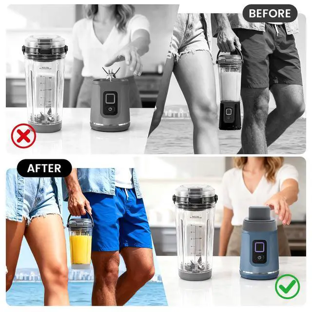 Alt view image 6 of 7 - Blade Cover & Vessel Cap for Ninja Blast Portable Blender - Compatible with BC100/BC151 Series, Food Grade Leakproof Replacement Part, Dishwasher Safe