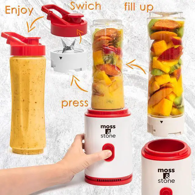 Alt view image 2 of 7 - Single Serve Blender, White & Red, 20 oz